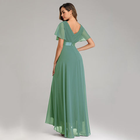 W&M Love of Romance Agave Green Flutter Sleeve A-line Elegant Maxi Party Dress