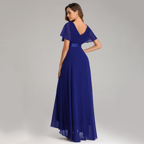 W&M Love of Romance Navy Blue Flutter Sleeve A-line Elegant Maxi Party Dress