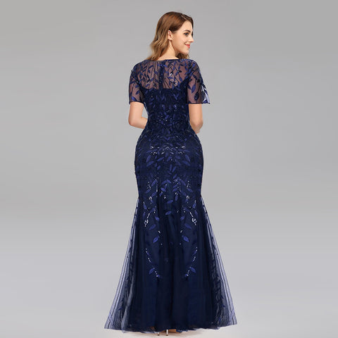 W&M Heart of Sea A-line Floor-length Navy Blue Maxi Party Dress