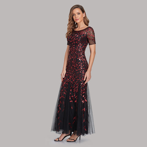 W&M Red & Black A-line Floor-length Maxi Party Dress