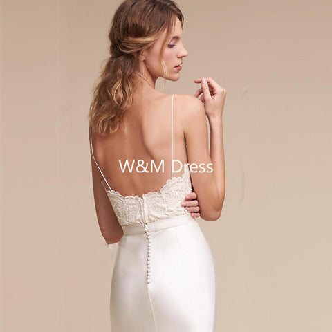 W&M Ava Modern White Elegant Long Wedding Dress