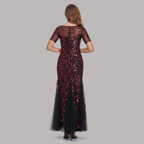 W&M Red & Black A-line Floor-length Maxi Party Dress