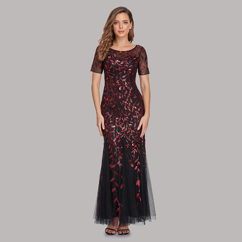 W&M Red & Black A-line Floor-length Maxi Party Dress