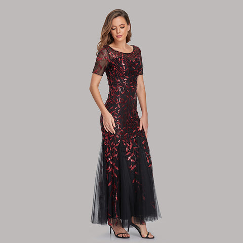 W&M Red & Black A-line Floor-length Maxi Party Dress