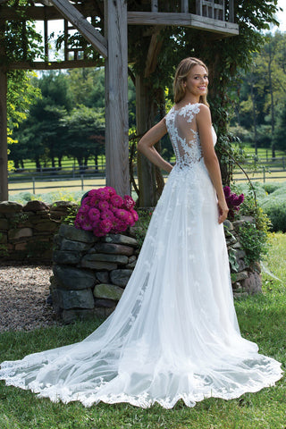 W&M Angel is Coming Elegant A-Line Maxi Wedding Dress